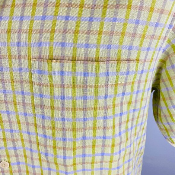 Bugatchi Mens Medium M Short Sleeve Button Down Collar Pocket Casual Shirt - Picture 5 of 8